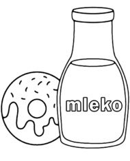 Mleko i pączek kolorowanka