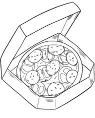 Kolorowanka pizza w pudełku