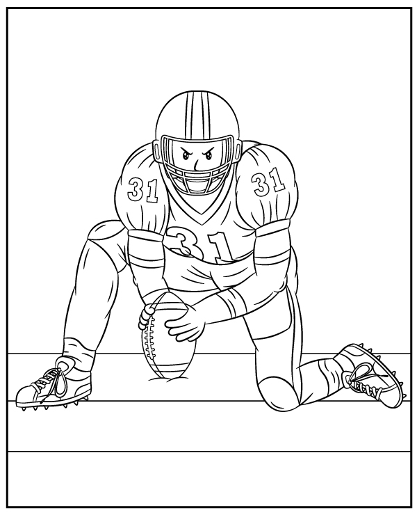 Zawodnik futbolu amerykańskiego kolorowanka