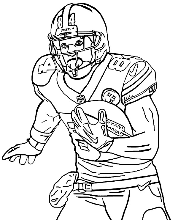 Amerykański futbolista kolorowanka Antonio Brown