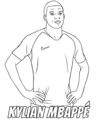 Sportowiec piłkarz Kylian Mbappe kolorowanka