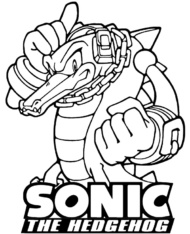 Kolorowanka krokodyl Vector z gry Sonic