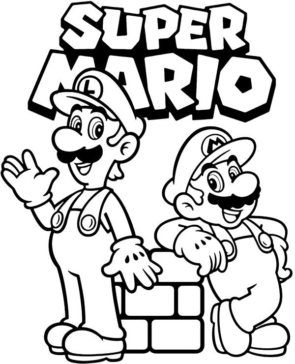 Mario i Luigi kolorowanka dla dzieci