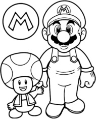 Kolorowanka Mario i grzybek