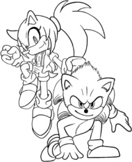 Darmowa kolorowanka Sonic i Amy Rose