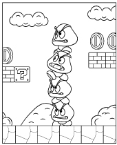 Gumbas kolorowanka z gry Mario