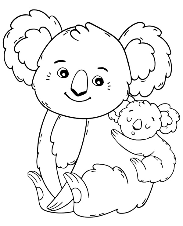 Mama koala kolorowanka do druku