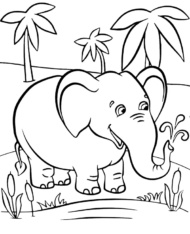 Bajkowy słoń kolorowanka dla dzieci