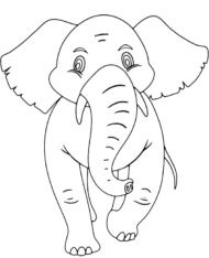Duży słoń kolorowanka zwierzę