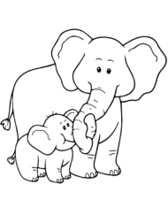 Łatwa kolorowanka słonie zwierzęta