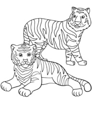 Tygrysy kolorowanki zwierzęta z Azji