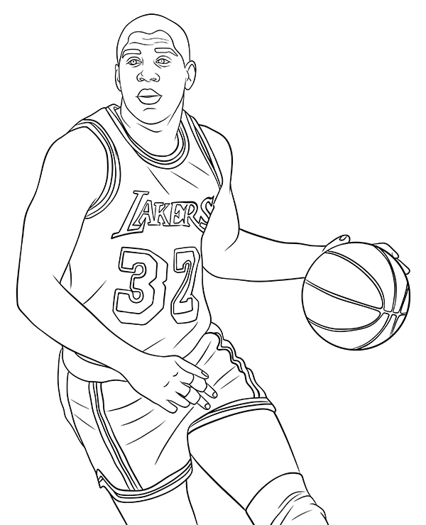 Legenda NBA kolorowanka Magic Johnson