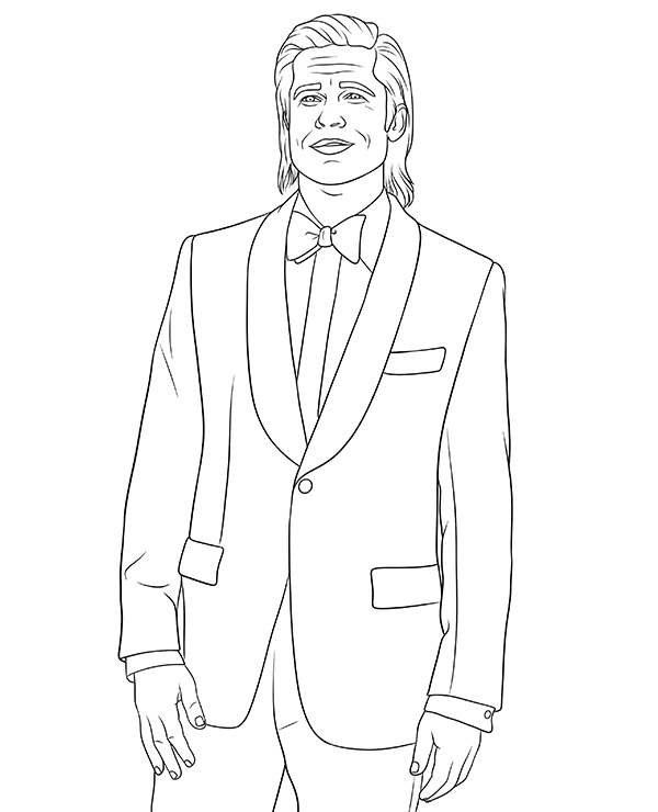 Aktor Brad Pitt kolorowanka