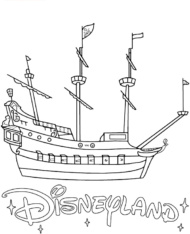 Piracki galeon kolorowanki Disneyland