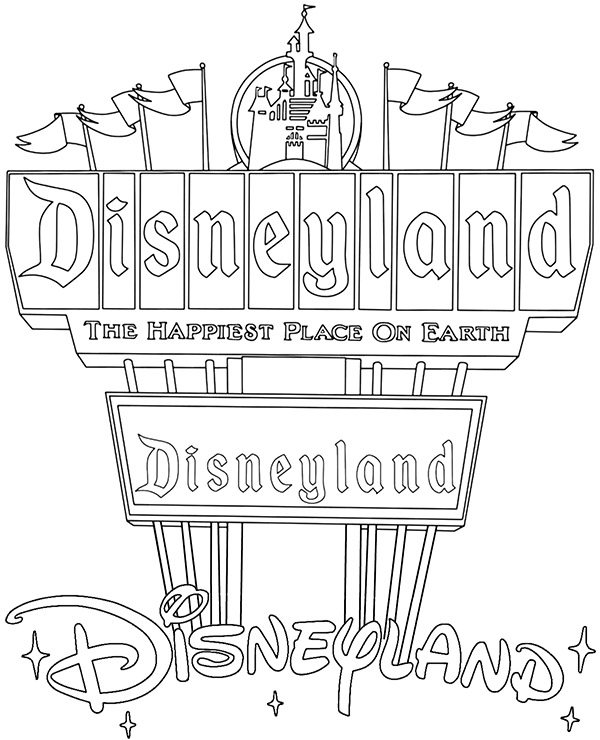 Znak Disneyland kolorowanka do druku
