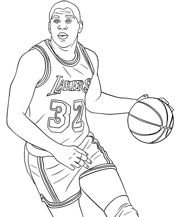 Koszykówka kolorowanki gracz NBA