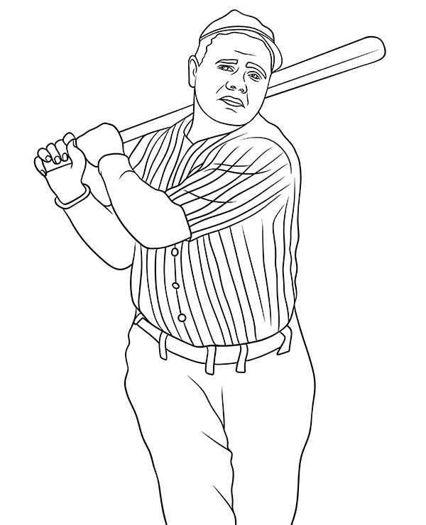 Babe Ruth kolorowanka baseball
