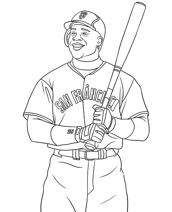 Barry Bonds kolorowanka baseball