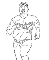 Kolorowanki baseball zawodnik MLB Mookie Betts