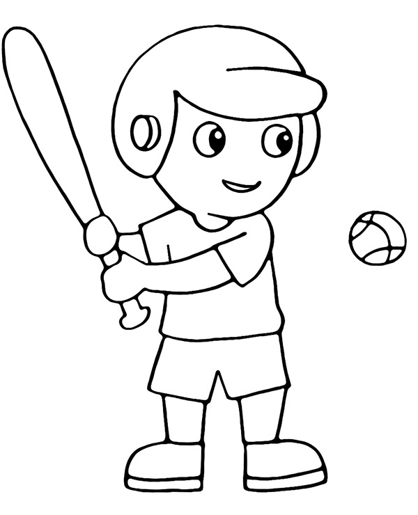 Łatwa kolorowanka baseball dla dzieci