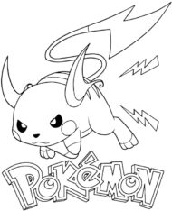 Pokemon Raichu kolorowanki do druku