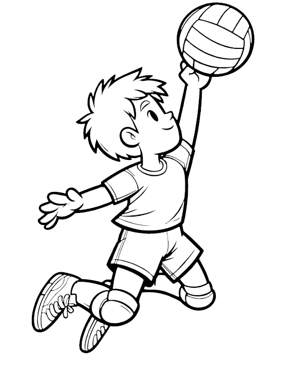Siatkarz kolorowanka serwowanie piłki