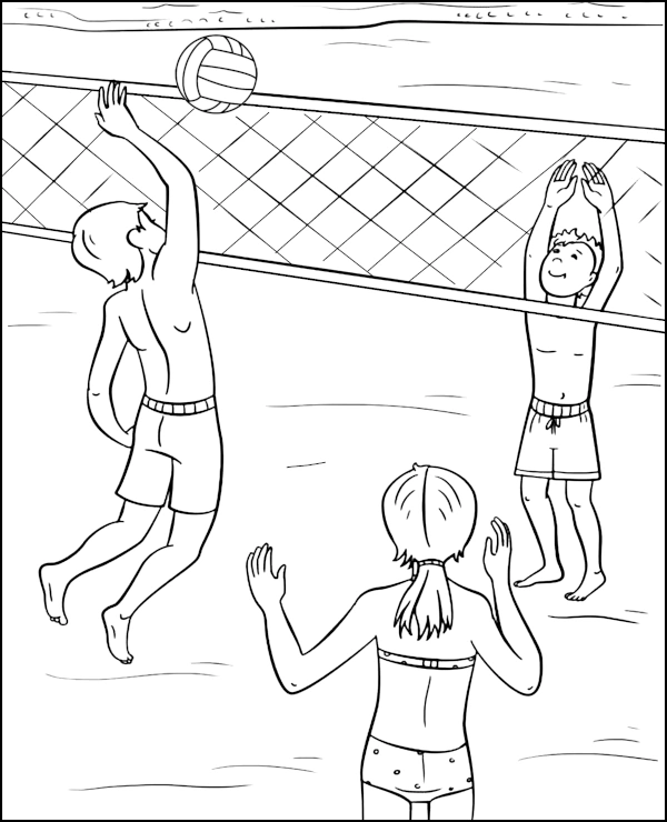 Siatkówka plażowa kolorowanka siatkarska