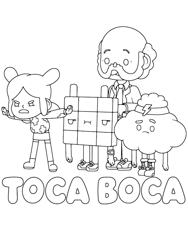 Rodzina Toca Life World kolorowanka
