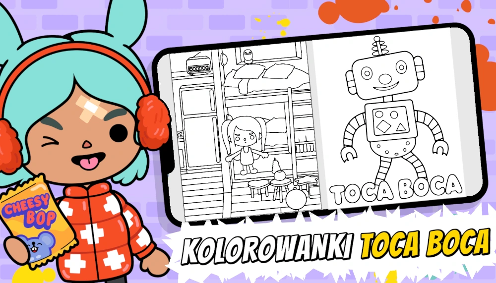 Kolorowanki z bohaterami gier Toca Boca
