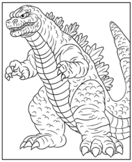 Smok Godzilla kolorowanka do wydruku