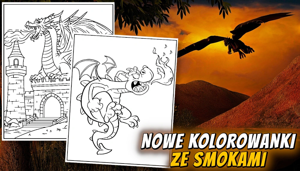 Nowe kolorowanki ze smokami baner