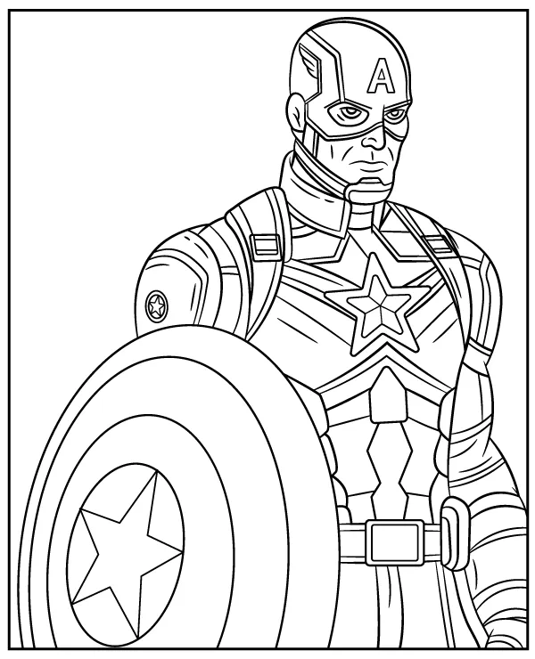 Kapitan Ameryka kolorowanka do druku Avengers