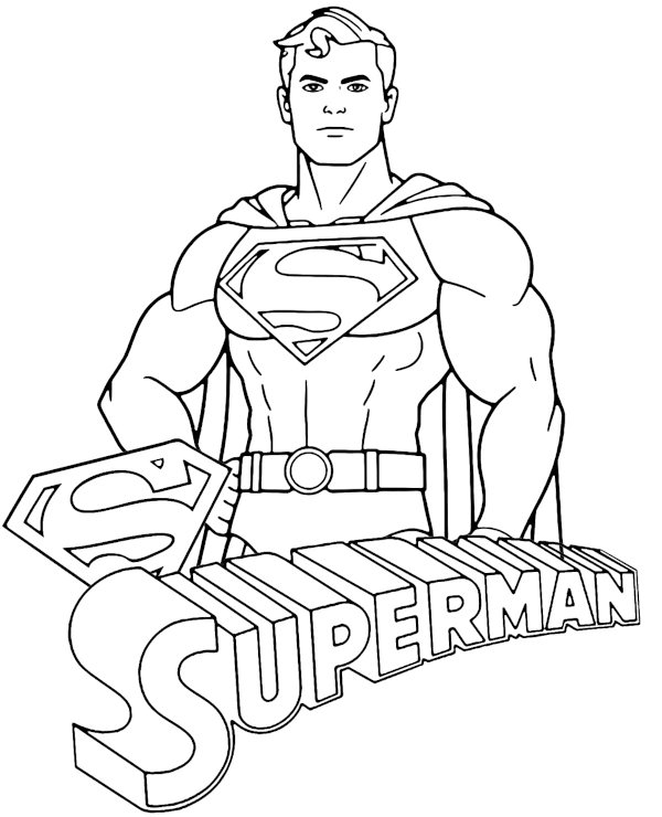 Superman kolorowanka do wydruku z logo