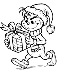 Kolorowanka Grinch z prezentem