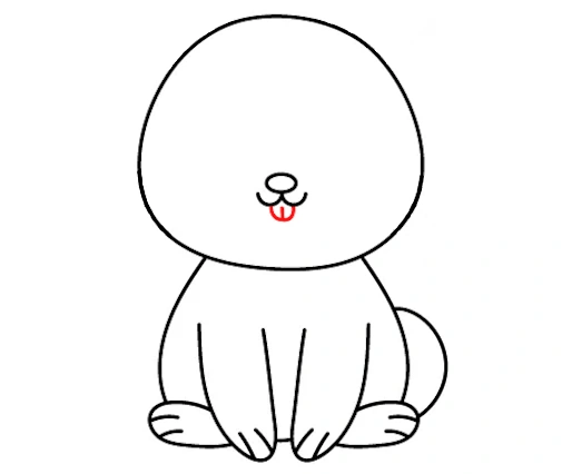 Jak narysować rysunek królika - krok 7 język
