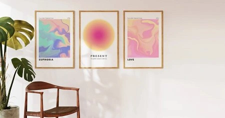 Grafika ścienna w pokoju