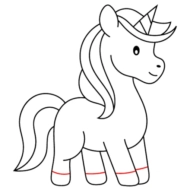 Jak narysować jednorożca - krok 10 kopyta