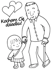 Dziadek i wnuczka kolorowanka na Dzień Dziadka