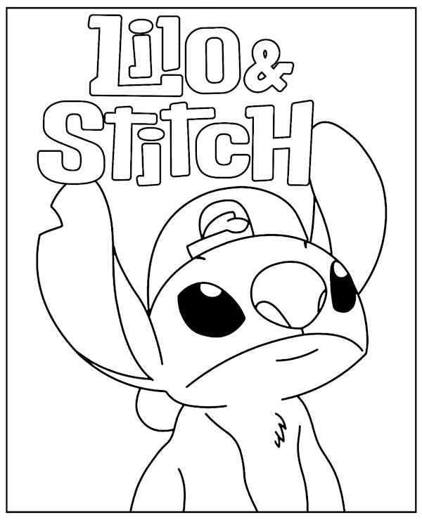 Stitch z logo Lilo i Stitch kolorowanka do druku