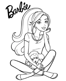 Kolorowanki z lalką Barbie
