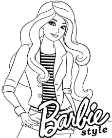 Barbie i logo obrazek do pokolorowania