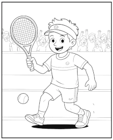 Chłopiec tenisista kolorowanka do druku