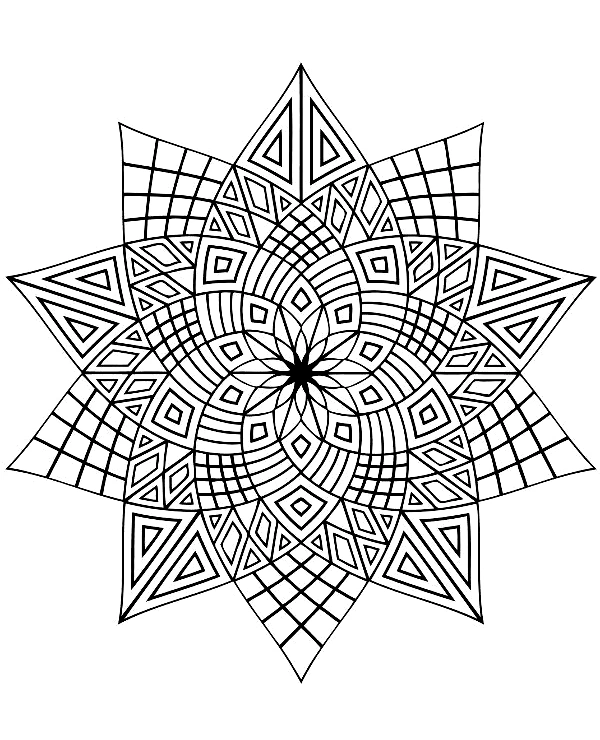 Gwiazda mandala do pokolorowania