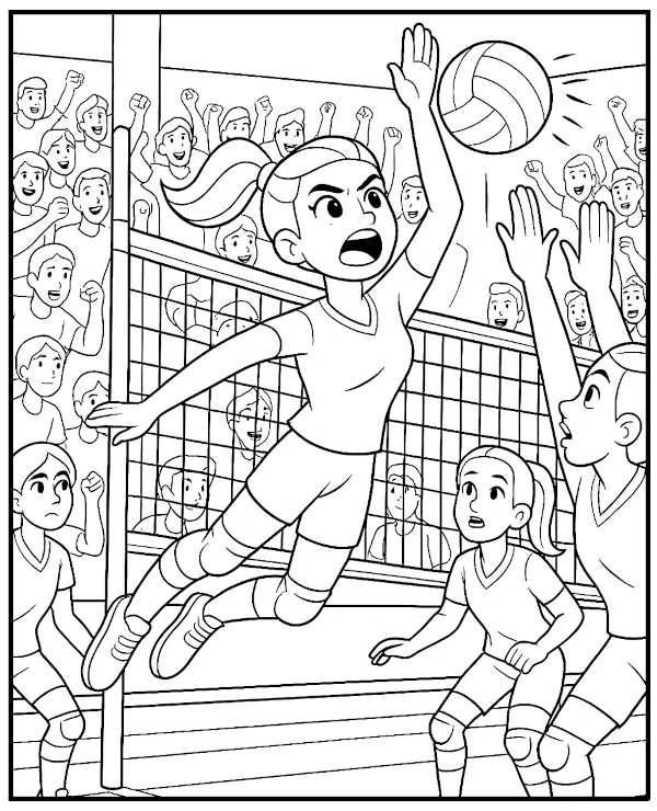 Siatkówka kobiet kolorowanka dla dzieci