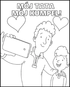 Selfie kolorowanka na Dzień Ojca