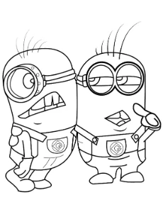 Dwa Minionki kolorowanka z bajki