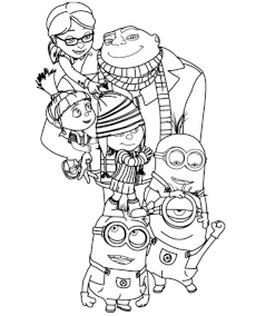 Bohaterowie bajki Minionki kolorowanka