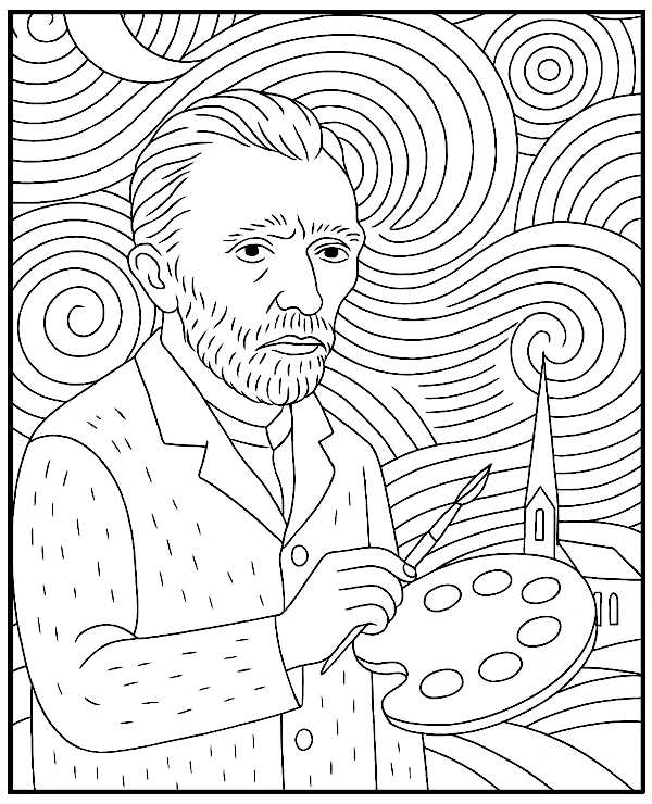 Vincent van Gogh kolorowanka relaksacyjna antystresowa