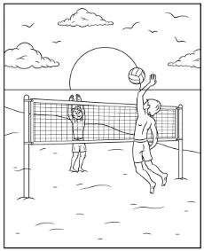 Darmowa kolorowanka siatkówka na plaży