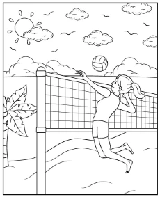 Kolorowanka siatkarska siatkówka plażowa
